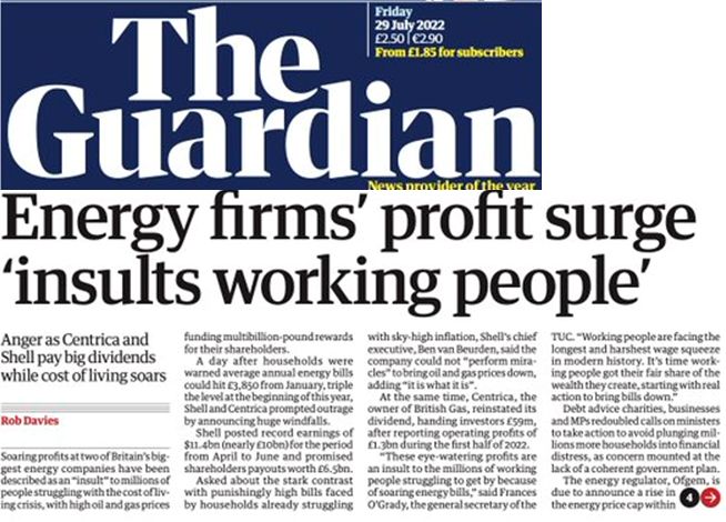 Energy company profits
